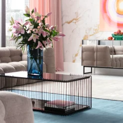 Best KARE Design Stolik kawowy czarny szkło i rama stalowa 120x60 cm - KARE