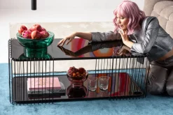 Best KARE Design Stolik kawowy czarny szkło i rama stalowa 120x60 cm - KARE