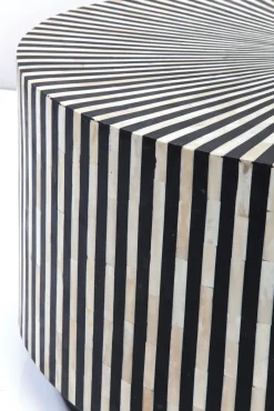 Outlet KARE Design Stolik kawowy Electra Ø75 cm czarno-biały - KARE