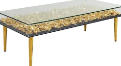 Sale KARE Design Stolik kawowy Gold Flowers 120x60 cm - KARE