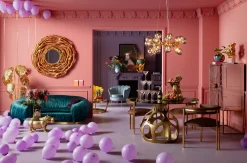 Fashion KARE Design Stolik kawowy Hippo 80 cm złoty - blat szklany - KARE