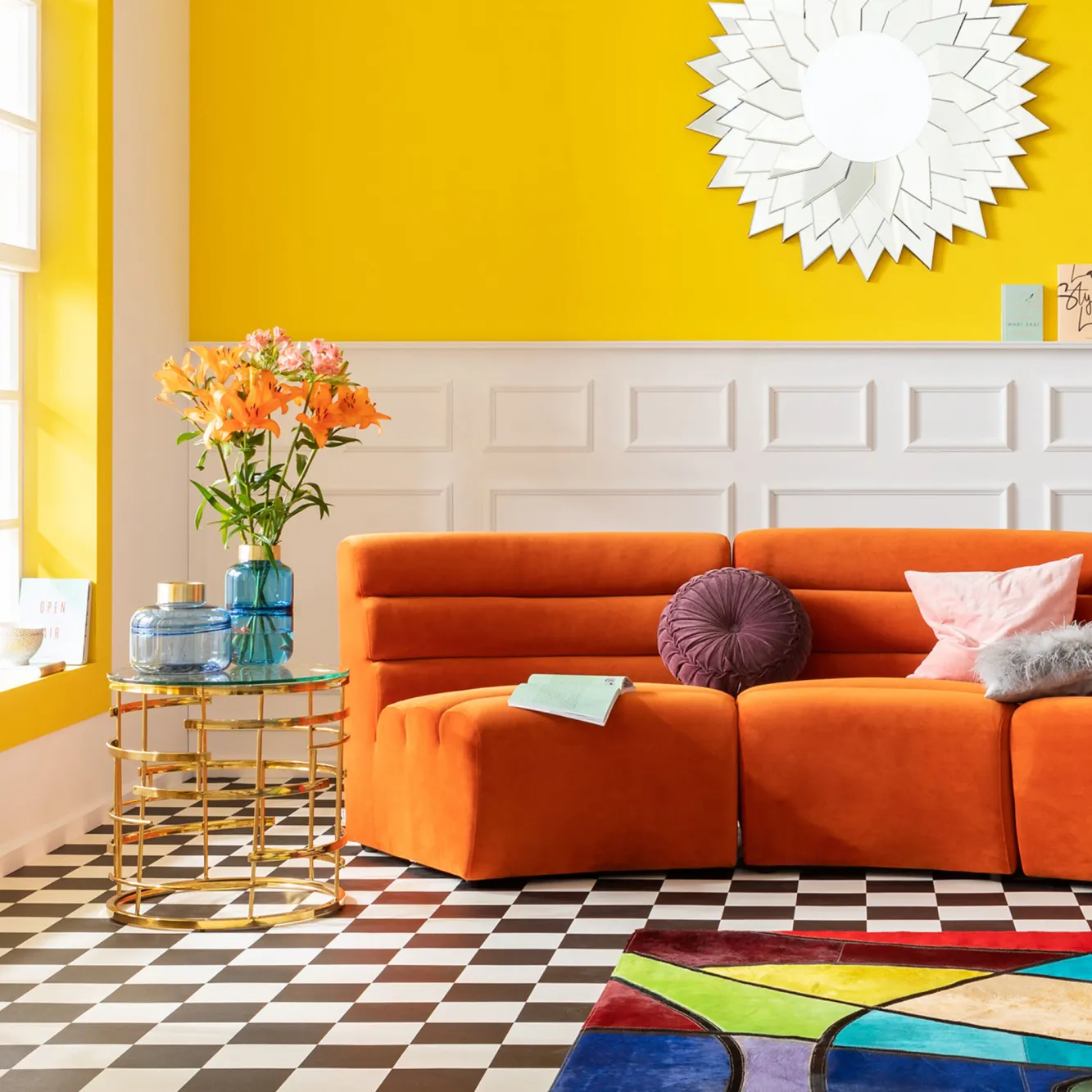 Best KARE Design Stolik kawowy Jupiter Ø55 cm transparentno-złoty - KARE