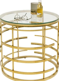 Best KARE Design Stolik kawowy Jupiter Ø55 cm transparentno-złoty - KARE