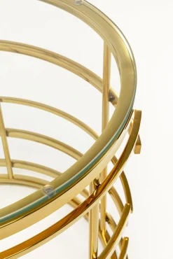 Best KARE Design Stolik kawowy Jupiter Ø55 cm transparentno-złoty - KARE