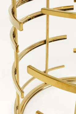 Best KARE Design Stolik kawowy Jupiter Ø55 cm transparentno-złoty - KARE