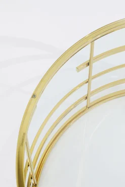 Outlet KARE Design Stolik kawowy Jupiter Ø100 cm transparentno-złoty - KARE