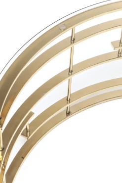 Outlet KARE Design Stolik kawowy Jupiter Ø100 cm transparentno-złoty - KARE