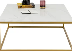Discount KARE Design Stolik kawowy Key West 90x90 cm biało-złoty - KARE