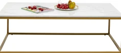 Discount KARE Design Stolik kawowy Key West 120x60 cm biało-złoty - KARE
