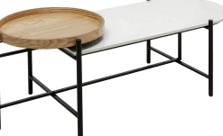 Clearance KARE Design Stolik kawowy Layered 128x55 cm - blat marmur - KARE