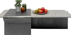 Online KARE Design Stolik kawowy loft marmur i ciemnoszare aluminium 142x70 cm - KARE