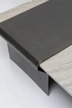 Online KARE Design Stolik kawowy loft marmur i ciemnoszare aluminium 142x70 cm - KARE