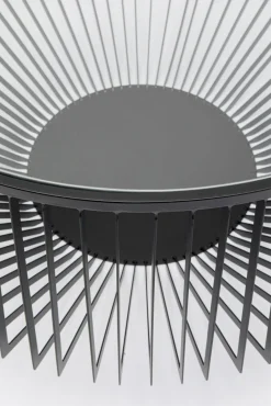 Hot KARE Design Stolik kawowy loft stal czarna i szkło transparentne Ø80 cm - KARE