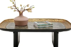 Online KARE Design Stolik kawowy marmur i aluminium szaro-złoty 123x76 cm - KARE