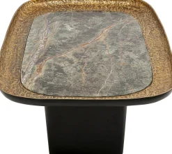 Online KARE Design Stolik kawowy marmur i aluminium szaro-złoty 123x76 cm - KARE
