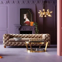 Discount KARE Design Stolik kawowy Monocolo ∅90 cm złoty - KARE