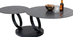 New KARE Design Stolik kawowy obrotowy Beverly 133x80 cm czarny - KARE