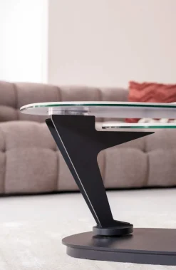 Outlet KARE Design Stolik kawowy obrotowy Franklin 150x58 cm blaty szklane - KARE