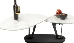 Outlet KARE Design Stolik kawowy obrotowy Franklin 150x58 cm blaty szklane - KARE