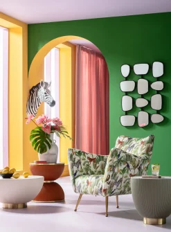 Best KARE Design Stolik kawowy okrągły biały podstawa złota Ø71 cm - KARE