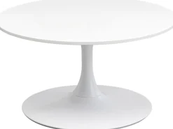 Discount KARE Design Stolik kawowy okrągły biały MDF i stal Ø80 cm - KARE