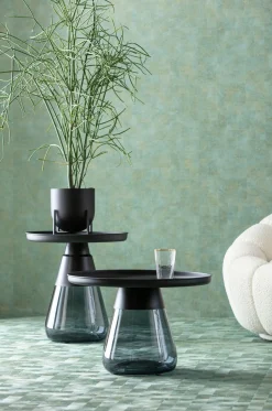 Online KARE Design Stolik kawowy okrągły stal czarna i szkło przydymione Ø60 cm - KARE