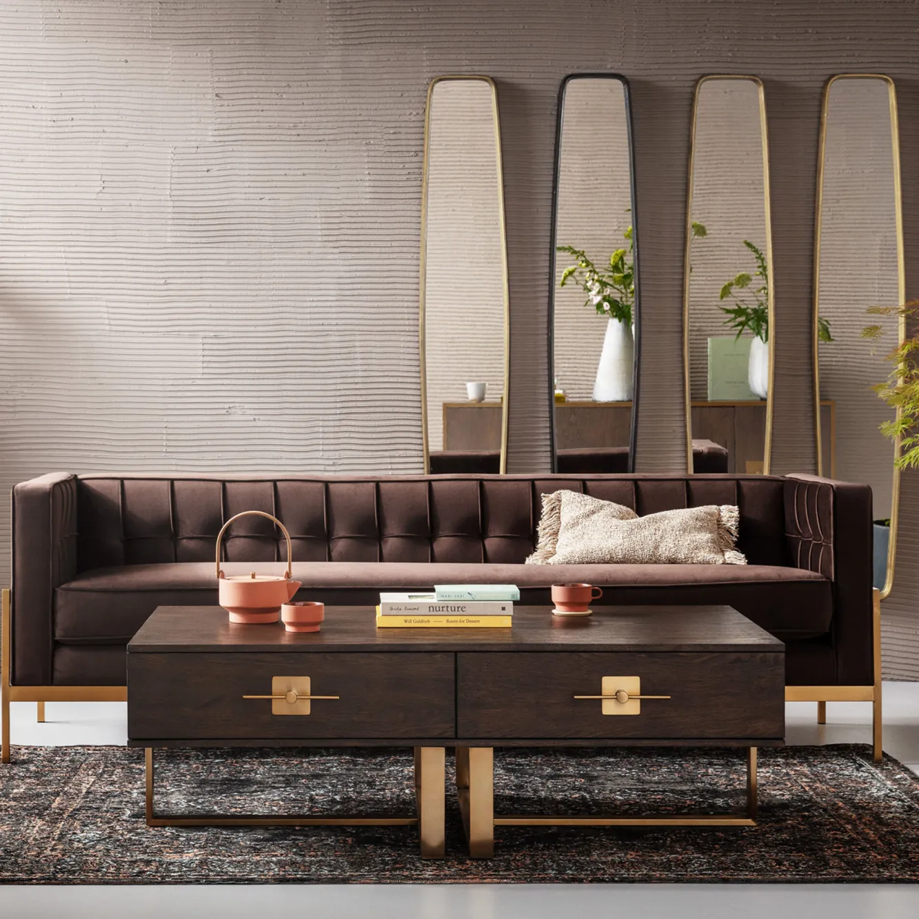 Clearance KARE Design Stolik kawowy Osaka 137x77 cm brązowy - KARE