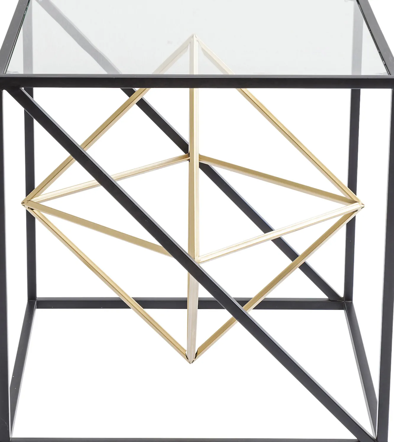 Hot KARE Design Stolik kawowy Prisma 45x45 cm transparentno-czarny - KARE