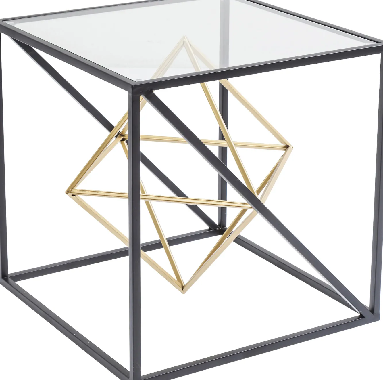 Hot KARE Design Stolik kawowy Prisma 45x45 cm transparentno-czarny - KARE