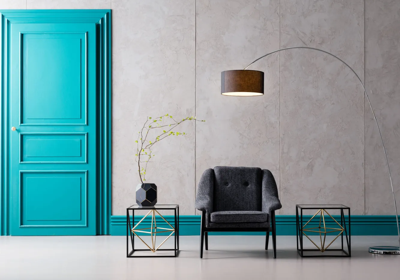 Hot KARE Design Stolik kawowy Prisma 45x45 cm transparentno-czarny - KARE