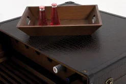 Fashion KARE Design Stolik kawowy rozkładany Bar Colonial 120x75 cm brązowy ekoskóra - KARE