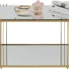 Best KARE Design Stolik kawowy szkło lustrzane rama stalowa złota 120x60 cm - KARE