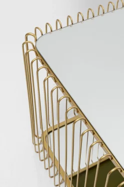 Best KARE Design Stolik kawowy szkło lustrzane rama stalowa złota 120x60 cm - KARE