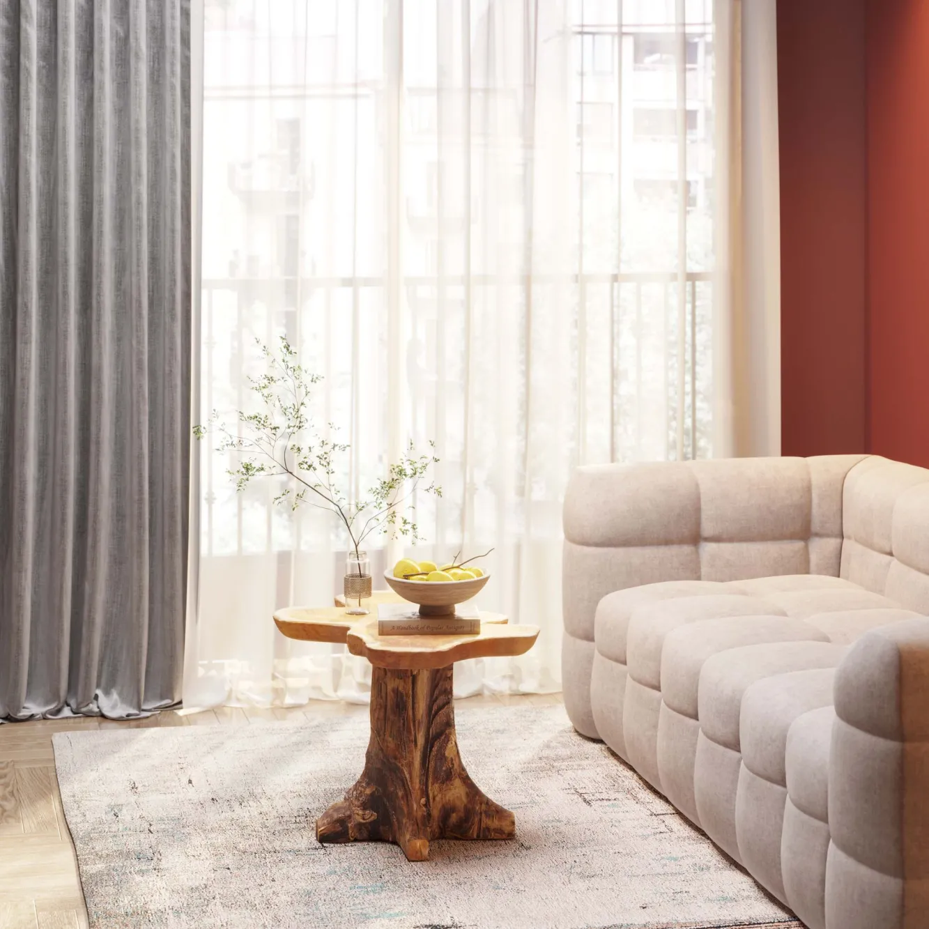 Hot KARE Design Stolik kawowy Tree 39xH49 cm drewniany - KARE