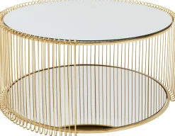 Online KARE Design Stolik kawowy Wire Double mosiężny Ø80cm - KARE