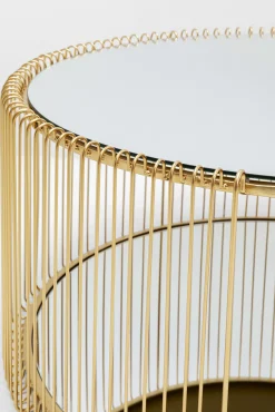 Online KARE Design Stolik kawowy Wire Double mosiężny Ø80cm - KARE