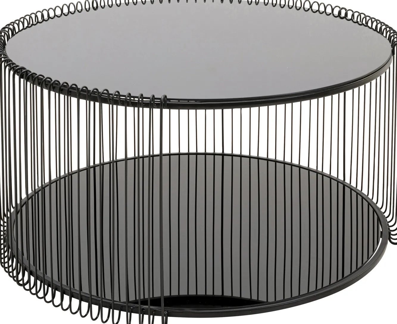 Fashion KARE Design Stolik kawowy Wire Double czarny Ø80cm - KARE
