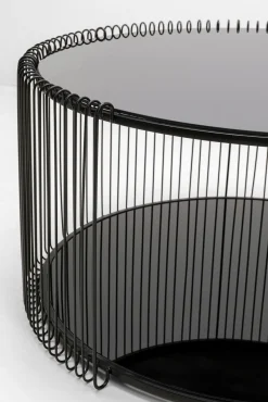 Fashion KARE Design Stolik kawowy Wire Double czarny Ø80cm - KARE