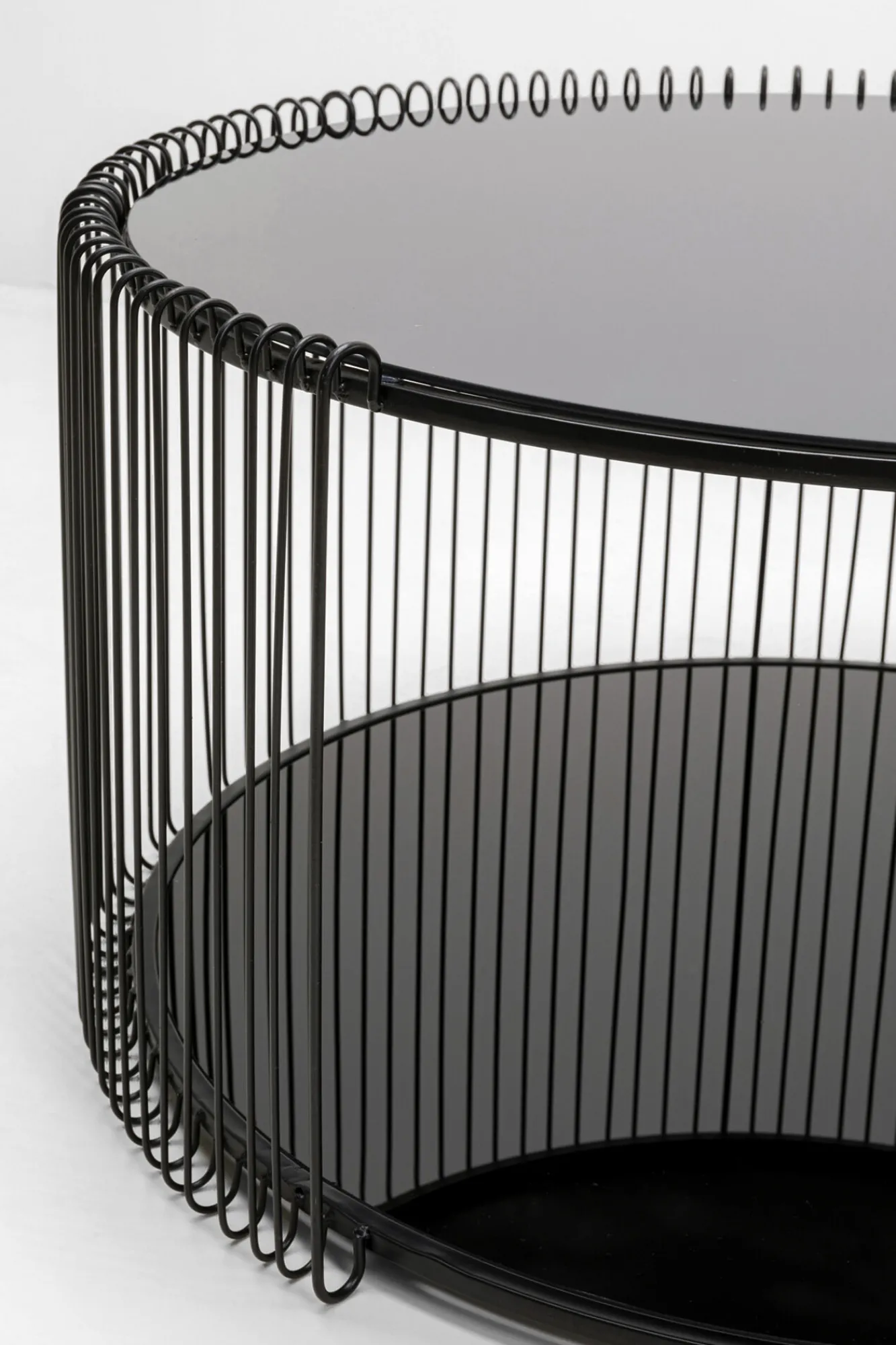 Fashion KARE Design Stolik kawowy Wire Double czarny Ø80cm - KARE