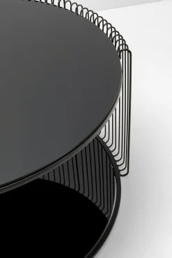 Fashion KARE Design Stolik kawowy Wire Double czarny Ø80cm - KARE