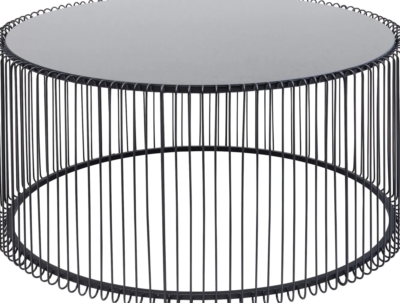 Fashion KARE Design Stolik kawowy Wire Uno Ø80 cm czarny - KARE