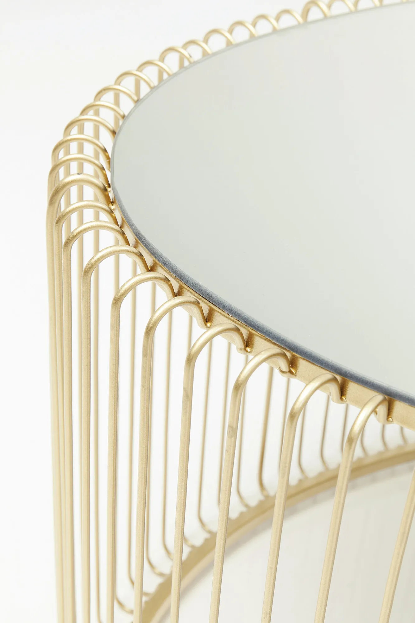 Hot KARE Design Stolik kawowy Wire Uno 90x60 cm mosiężny - KARE