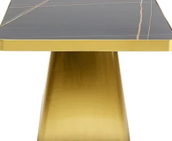 Online KARE Design Stolik kawowy z marmurowym blatem i złotą podstawą 80x80 cm - KARE
