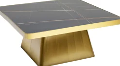 Online KARE Design Stolik kawowy z marmurowym blatem i złotą podstawą 80x80 cm - KARE