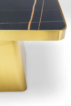 Online KARE Design Stolik kawowy z marmurowym blatem i złotą podstawą 80x80 cm - KARE