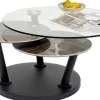 Outlet KARE Design Stolik kawowy z obrotowymi blatami szkło i ceramika 80-124x80 cm - KARE