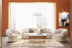 Hot KARE Design Stolik kawowy z szufladami drewno mango i marmur nogi złote 110x60 cm - KARE