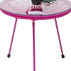 Best KARE Design Stolik ogrodowy różowy blat szklany okrągły Ø50 cm - KARE