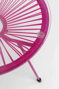 Best KARE Design Stolik ogrodowy różowy blat szklany okrągły Ø50 cm - KARE