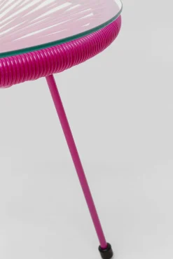 Best KARE Design Stolik ogrodowy różowy blat szklany okrągły Ø50 cm - KARE